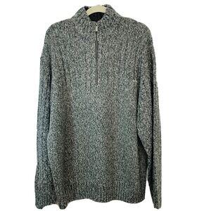 John Henry Chunky 1/4 Zip Sweater Men XXL Gray Long Sleeve Outdoor Casual Travel